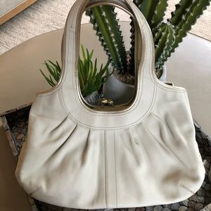 Coach cream and gold shoulder bag